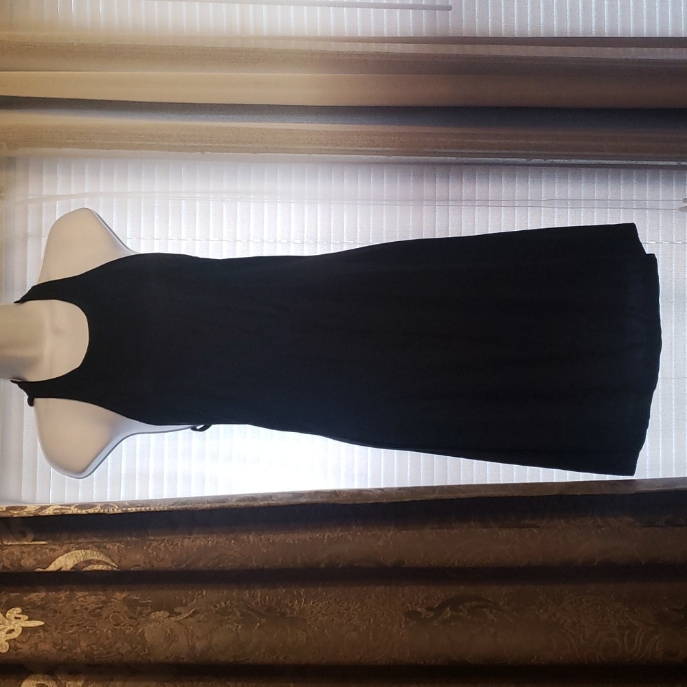 Black mini dress with sexy back criss cross straps